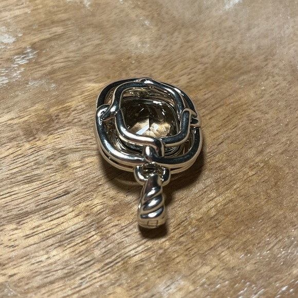 David Yurman Sterling Silver Diamond Prasiolite Labyrinth Enhancer Pendant - Picture 10 of 16